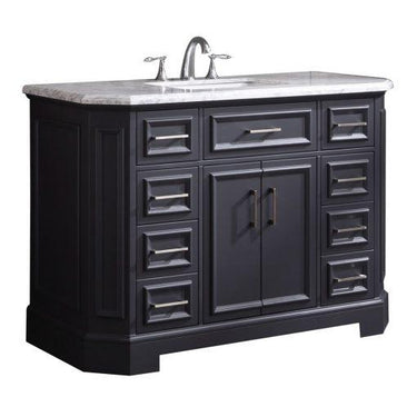 Eviva Glory 48″ Bathroom Vanity with Carrara Marble Counter-top and Porcelain Sink Vanity Eviva Dark Grey